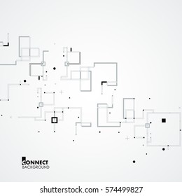 Line, square, circle elements. Style geometric pattern. Modern vector background with space for text.