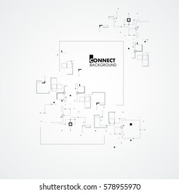 Line, square, circle elements. Style geometric pattern. Modern vector background with space for text.