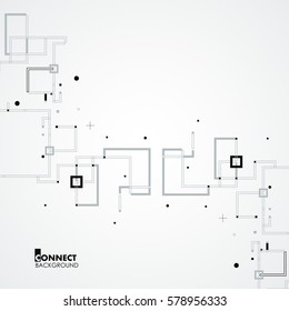 Line, square, circle elements. Style geometric pattern. Modern vector background with space for text.