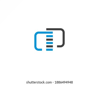 line and square concept logo design identity