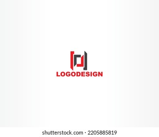 line and square concept logo design icon template