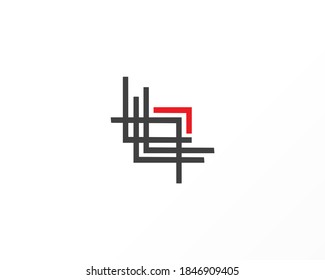 plantilla de diseño de iconos de logotipo de concepto de línea y cuadrado