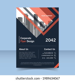 line square corporate flyer template design