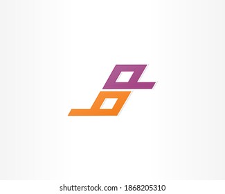 plantilla de diseño de logotipo de icono geométrico y cuadrado de línea