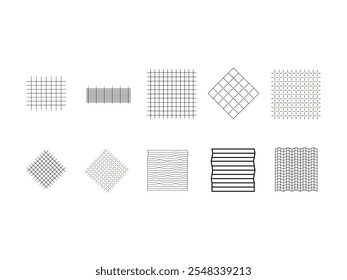 Line Square Gride Element Set