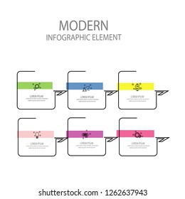 line square infographic template element