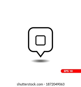Line of Square Location Icon Vector.