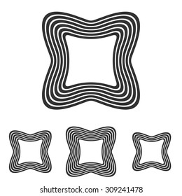 Line square logo design set