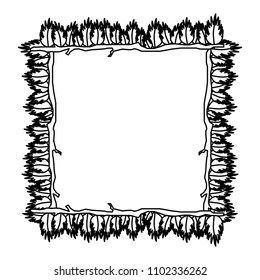 line square natural tropical plants leaves