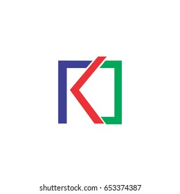 line in square shape art design logo