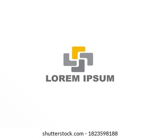 Line square shape symbol creative vector logo design