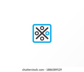 line and square shape vector symbol design