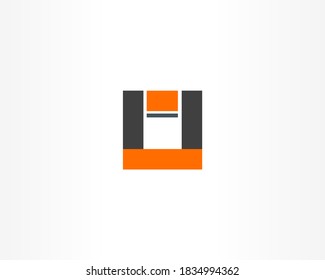 Line and square vector company identity logo design template