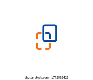 line square vector logo design concept