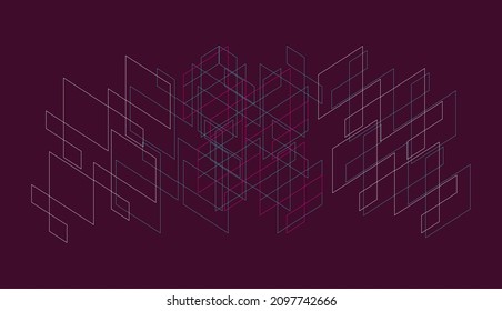 Line squares abstract colours pattern background vector image