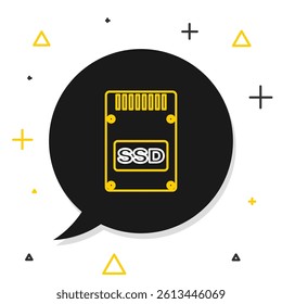 Line SSD card icon isolated on white background. Solid state drive sign. Storage disk symbol. Colorful outline concept. Vector