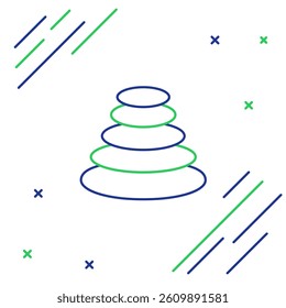 Line Stack hot stones icon isolated on white background. Spa salon accessory. Colorful outline concept. Vector