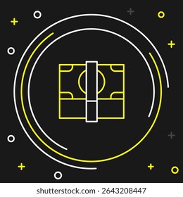 Line Stacks paper money cash icon isolated on black background. Money banknotes stacks. Bill currency. Colorful outline concept. Vector