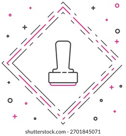 Ícone Carimbo de Linha isolado no plano de fundo branco. Conceito de contorno colorido. Ilustração de vetor