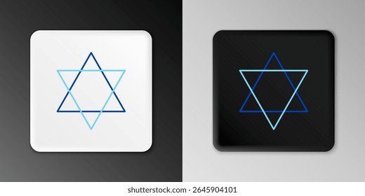 Linha Estrela de David ícone isolado no fundo cinza. Símbolo da religião judaica. Símbolo de Israel. Conceito de contorno colorido. Vetor
