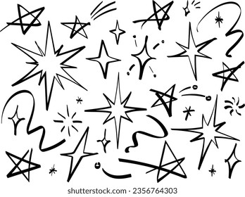 Line star glitter shine