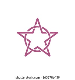 Line Star and Hexagonal Circle abstract logo vector template