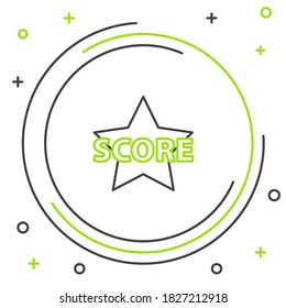 Line Star icon isolated on white background. Favorite, score, best rating, award symbol. Colorful outline concept. Vector