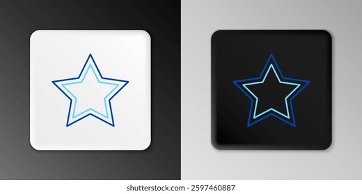 Line Star icon isolated on grey background. Favorite, best rating, award symbol. Colorful outline concept. Vector