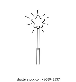line star magic wand design and wizard symbol