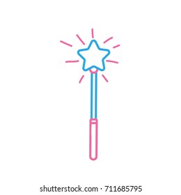 line star magic wand design and wizard symbol