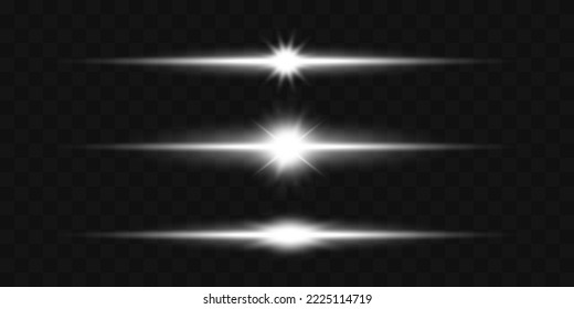 Ilustración vectorial de efecto de luz blanca brillante de línea sobre fondo transparente