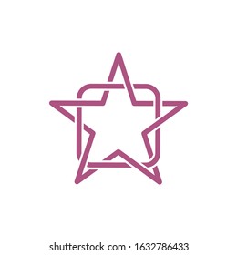 Line Star and Square abstract logo vector template