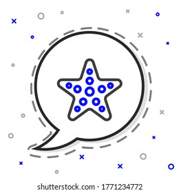 Line Starfish icon isolated on white background. Colorful outline concept. Vector Illustration