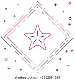 Line Starfish icon isolated on white background. Colorful outline concept. Vector