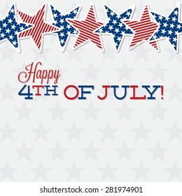 Line of stars Independence Day card in vector format.