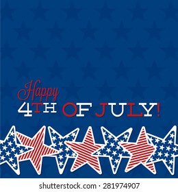 Line of stars Independence Day card in vector format.