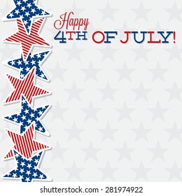 Line of stars Independence Day card in vector format.