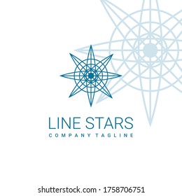 line stars logo design vector. line style logo design