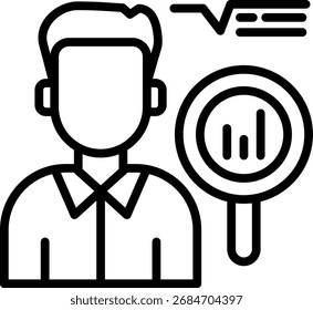 Icono de estadístico de línea Ilustración vectorial