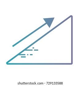 line statistics diagram with arrow growing