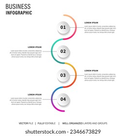 Line step infographic. 4 options workflow diagram, number infograph, process steps chart with line icons. Information vector concept. Illustration of step information chart and infographic
