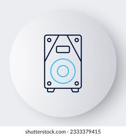 Line Stereo speaker icon isolated on white background. Sound system speakers. Music icon. Musical column speaker bass equipment. Colorful outline concept. Vector