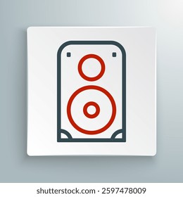 Line Stereo speaker icon isolated on white background. Sound system speakers. Music icon. Musical column speaker bass equipment. Colorful outline concept. Vector