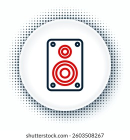 Line Stereo speaker icon isolated on white background. Sound system speakers. Music icon. Musical column speaker bass equipment. Colorful outline concept. Vector