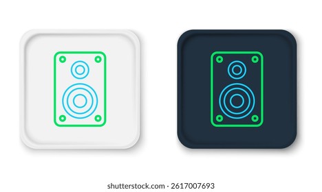 Line Stereo speaker icon isolated on white background. Sound system speakers. Music icon. Musical column speaker bass equipment. Colorful outline concept. Vector