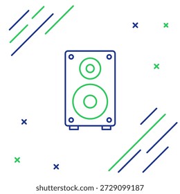 Line Stereo speaker icon isolated on white background. Sound system speakers. Music icon. Musical column speaker bass equipment. Colorful outline concept. Vector