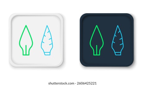 Line Stone age arrow head icon isolated on white background. Medieval weapon. Colorful outline concept. Vector