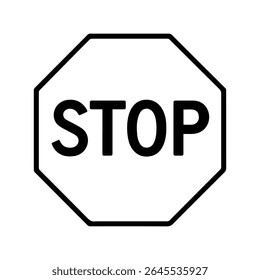 line stop sign icon on white background vector
Vector road icon on white background