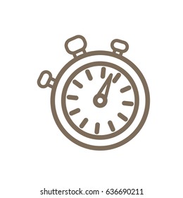 Line stopwatch or chronometer icon isolated on white background. Vector illustration.