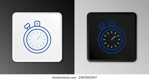 Line Stopwatch icon isolated on grey background. Time timer sign. Chronometer sign. Colorful outline concept. Vector